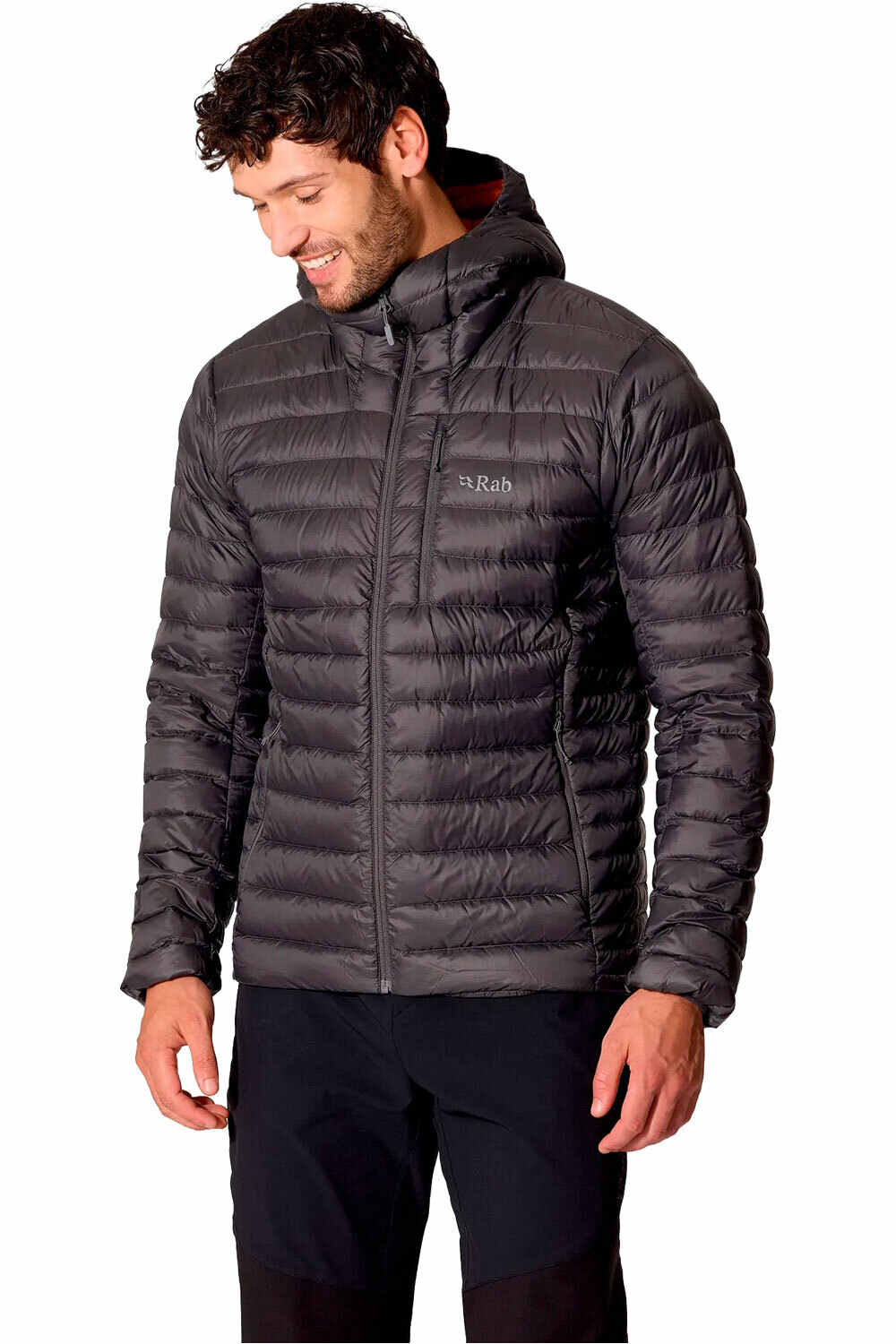 Rab chaqueta outdoor hombre Microlight Alpine Jacket GRIS vista frontal