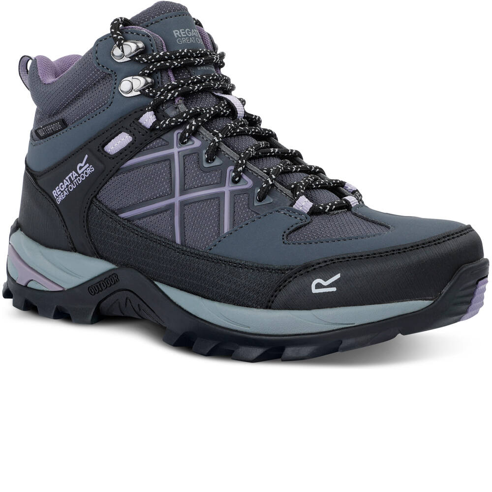 Regatta bota trekking mujer SAMARIS III GRIS vista trasera