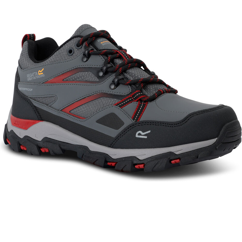 Regatta zapatilla trekking hombre HOLCOMBE 3 LOW GRIS vista trasera