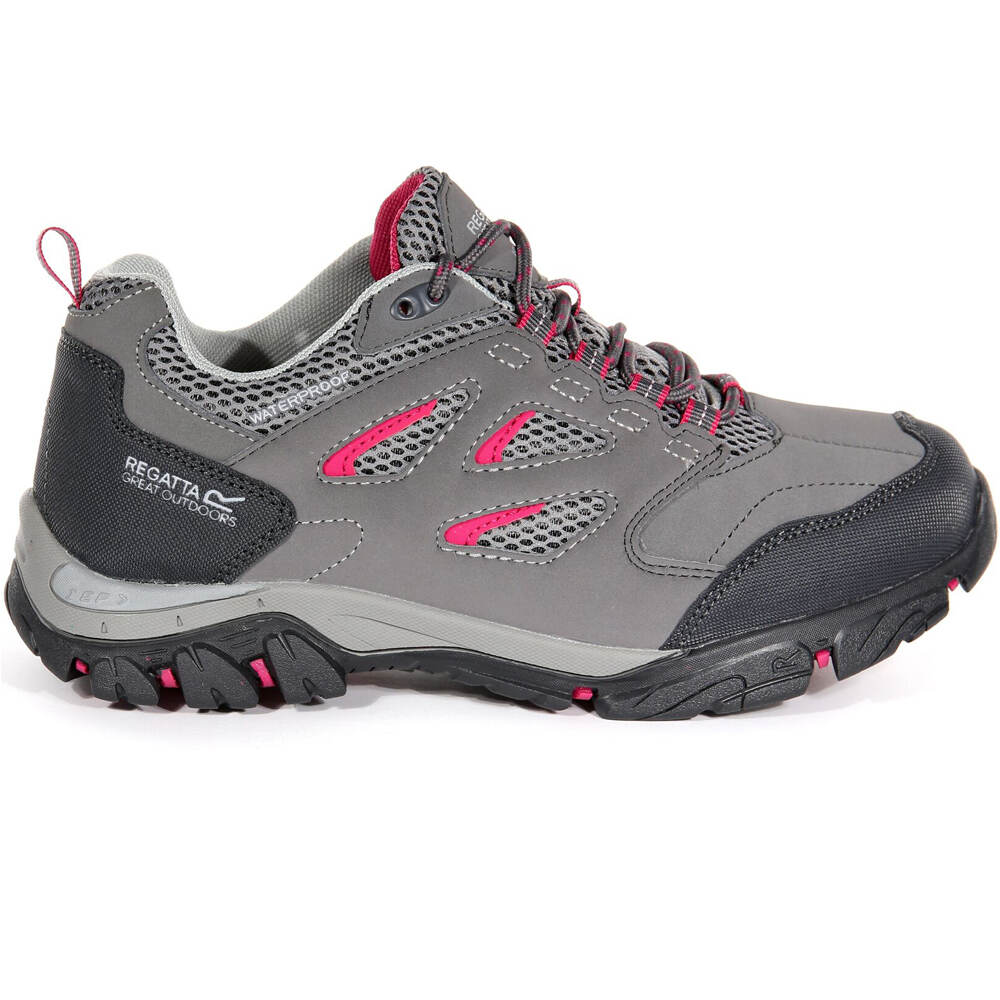 Regatta zapatilla trekking mujer HOLCOMBE IEP LOW GRIS lateral exterior