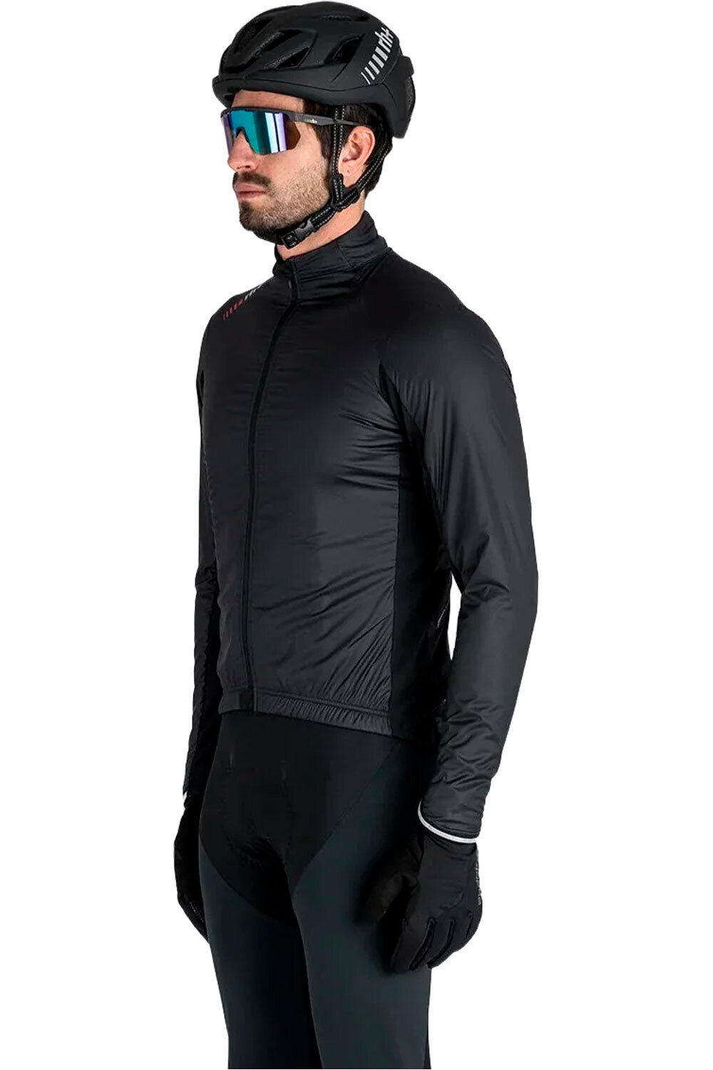 Rh+ cortavientos ciclismo hombre PRIMALOFT NEGRO vista detalle