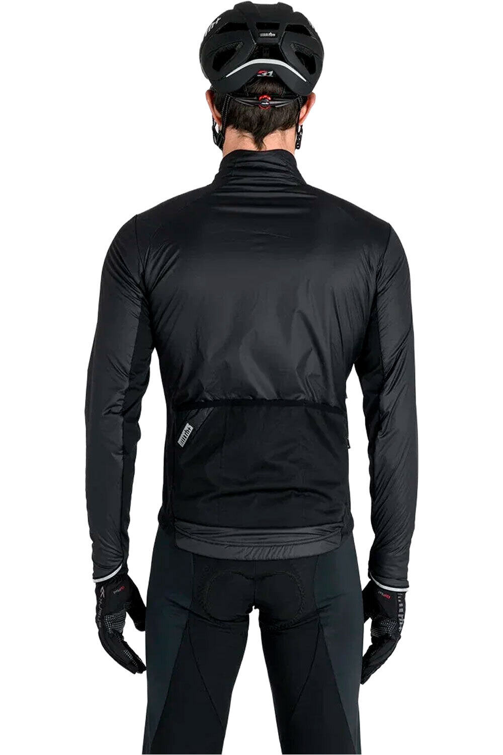 Rh+ cortavientos ciclismo hombre PRIMALOFT NEGRO vista trasera