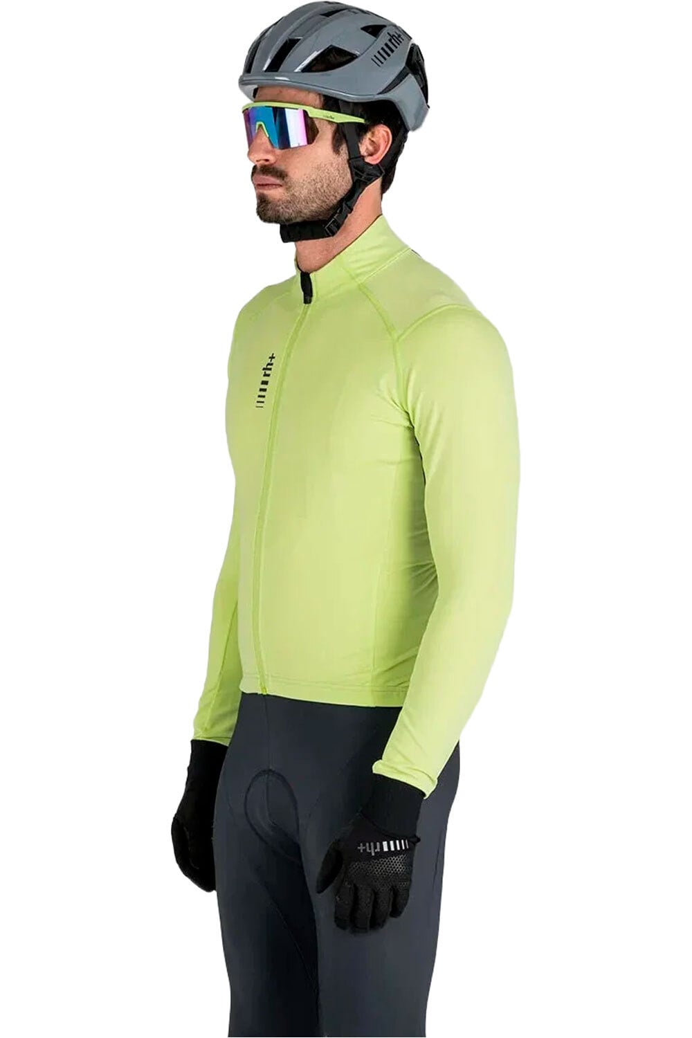 Rh+ maillot manga larga hombre XTRM VERDE vista detalle