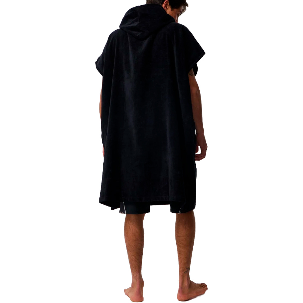 Rip Curl albornoz natación LOGO HOODED TOWEL NEGRO 01