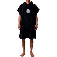 Rip Curl albornoz natación LOGO HOODED TOWEL NEGRO vista frontal