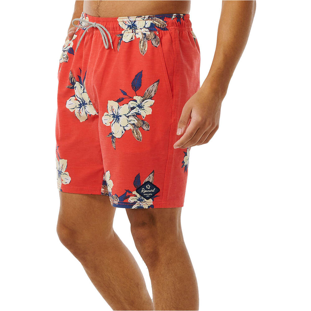 Rip Curl bañador playa hombre ALOHA HOTEL VOLLEY ROJO vista detalle