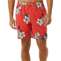 Rip Curl bañador playa hombre ALOHA HOTEL VOLLEY ROJO vista frontal
