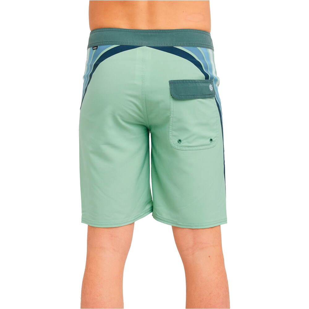 Rip Curl bañador playa hombre MIRAGE PACIFIC RINSE REVIVAL VERDE vista trasera