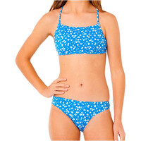 Rip Curl bañador playa niña SURF PUFF FLORAL 3P SET AZUL vista frontal