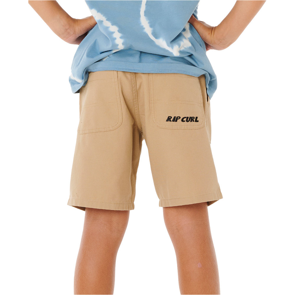 Rip Curl bermuda niño HYPED CANVAS SHORT-BOY VERDE vista trasera