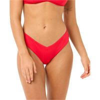 Rip Curl braga bikini PREMIUM SURF SKIMPY HIPSTER ROJO vista frontal