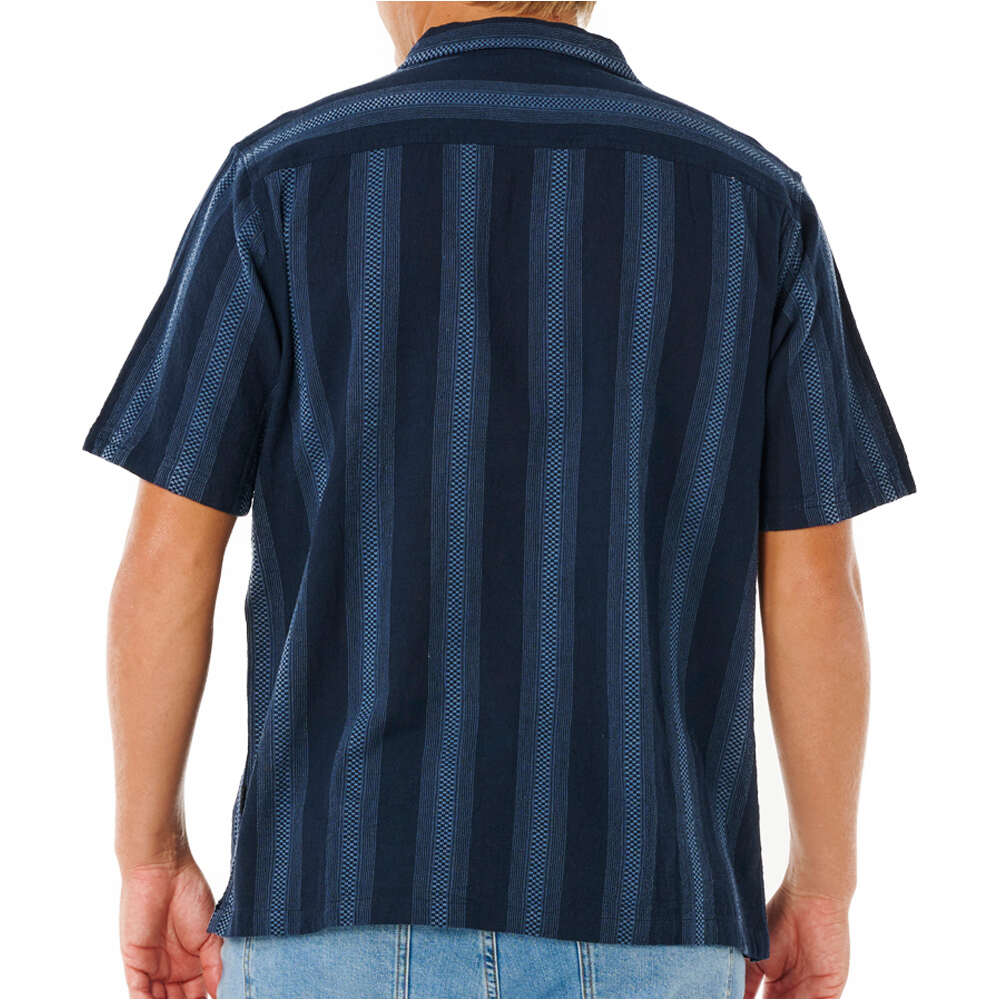 Rip Curl camisa manga corta hombre CLASSIC SURF WEAVER AZUL vista trasera