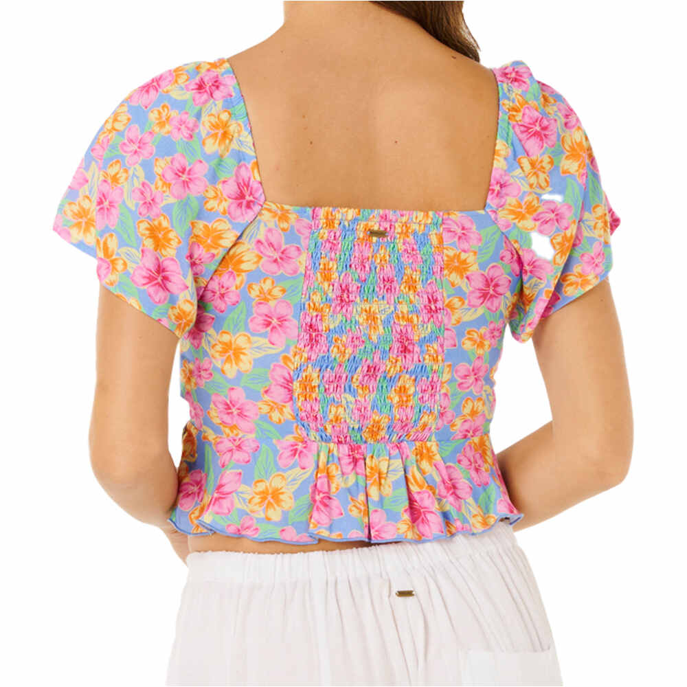 Rip Curl camisa manga corta mujer MALIBU COVE AZUL vista trasera