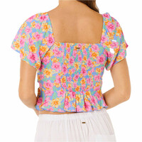 Rip Curl camisa manga corta mujer MALIBU COVE AZUL vista trasera