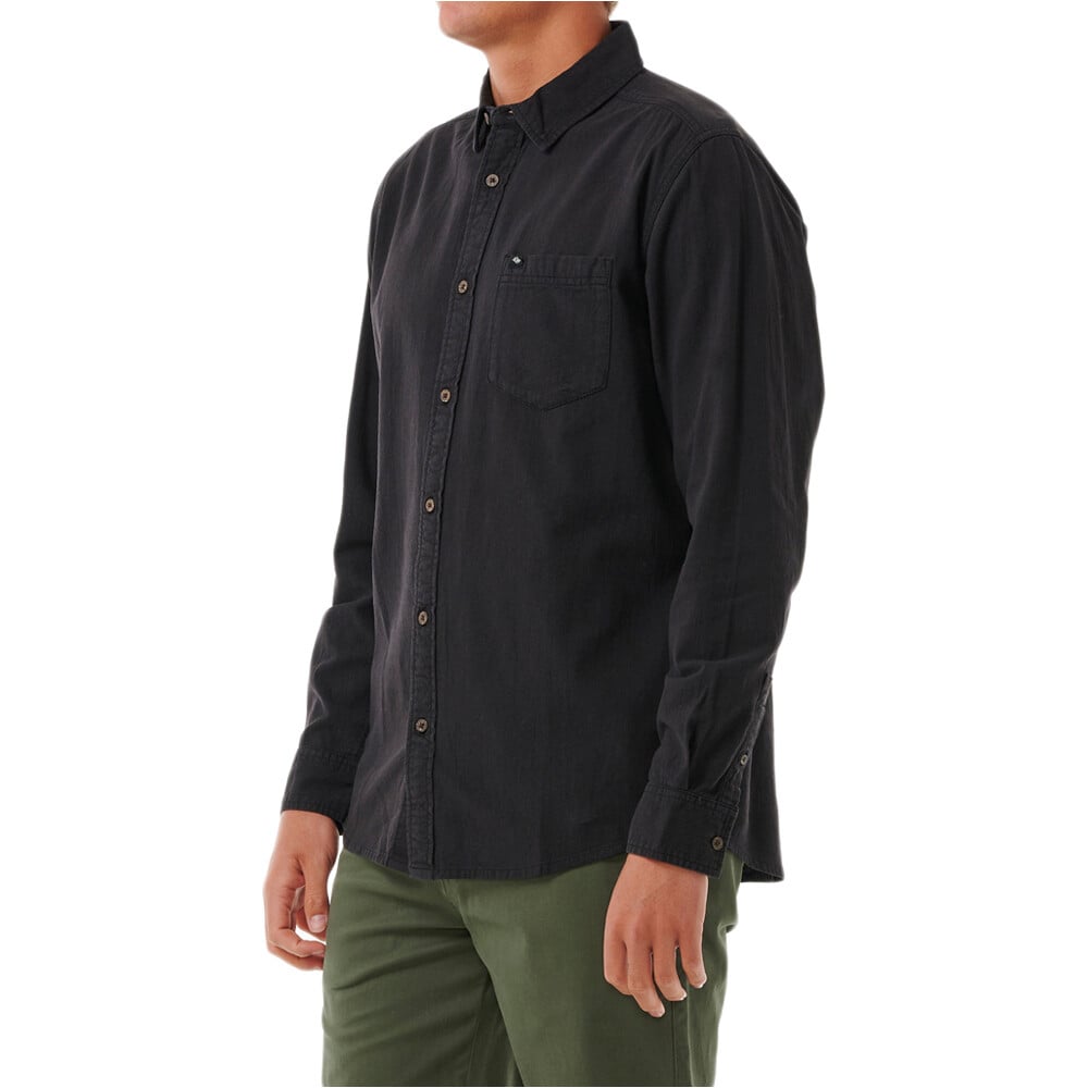 Rip Curl camisa manga larga hombre CLASSIC SURF NEGRO vista trasera