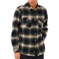 Rip Curl camisa manga larga hombre COUNT FLANNEL NEGRO vista frontal