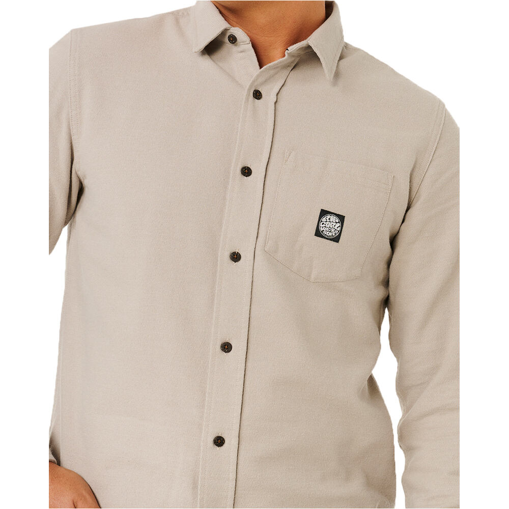 Rip Curl camisa manga larga hombre PREMIUM SURF GRIS vista detalle