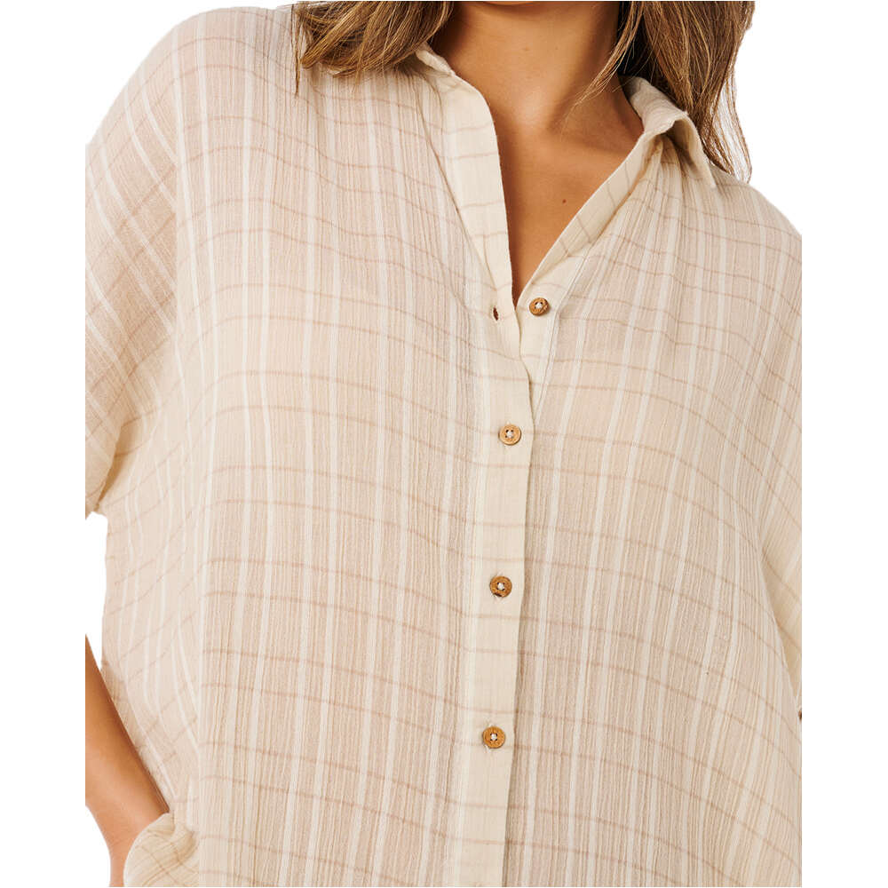 Rip Curl camisa manga larga mujer PARADISE CHECK NEGRO vista detalle