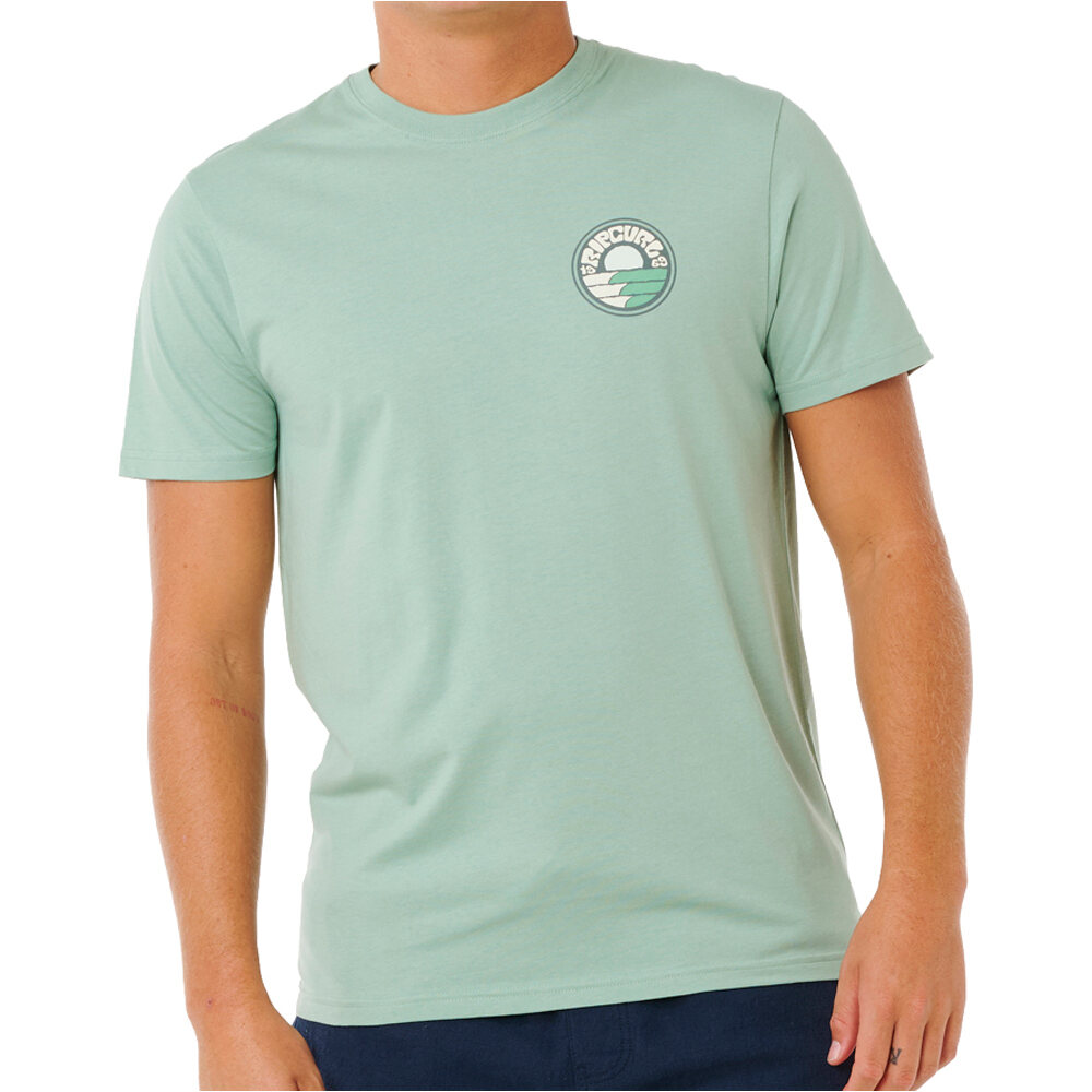 Rip Curl camiseta manga corta hombre PACIFIC RINSE STACKED VERDE vista frontal