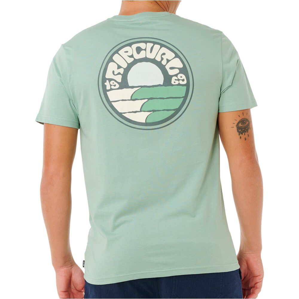 Rip Curl camiseta manga corta hombre PACIFIC RINSE STACKED VERDE vista trasera