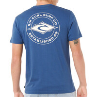 Rip Curl camiseta manga corta hombre STAPLE AZUL vista trasera