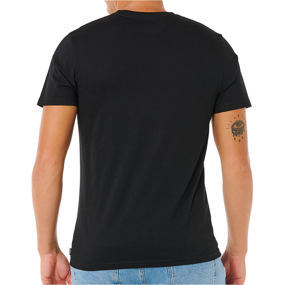 Rip Curl camiseta manga corta hombre STREAMLINE NEGRO vista trasera