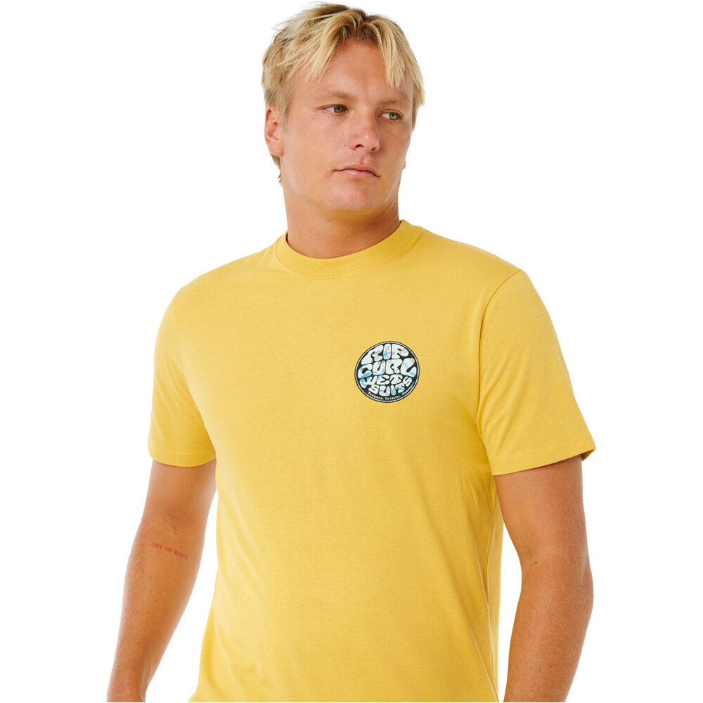 Rip Curl camiseta manga corta hombre WETTIE PASSAGE ICON AMARILLO vista detalle