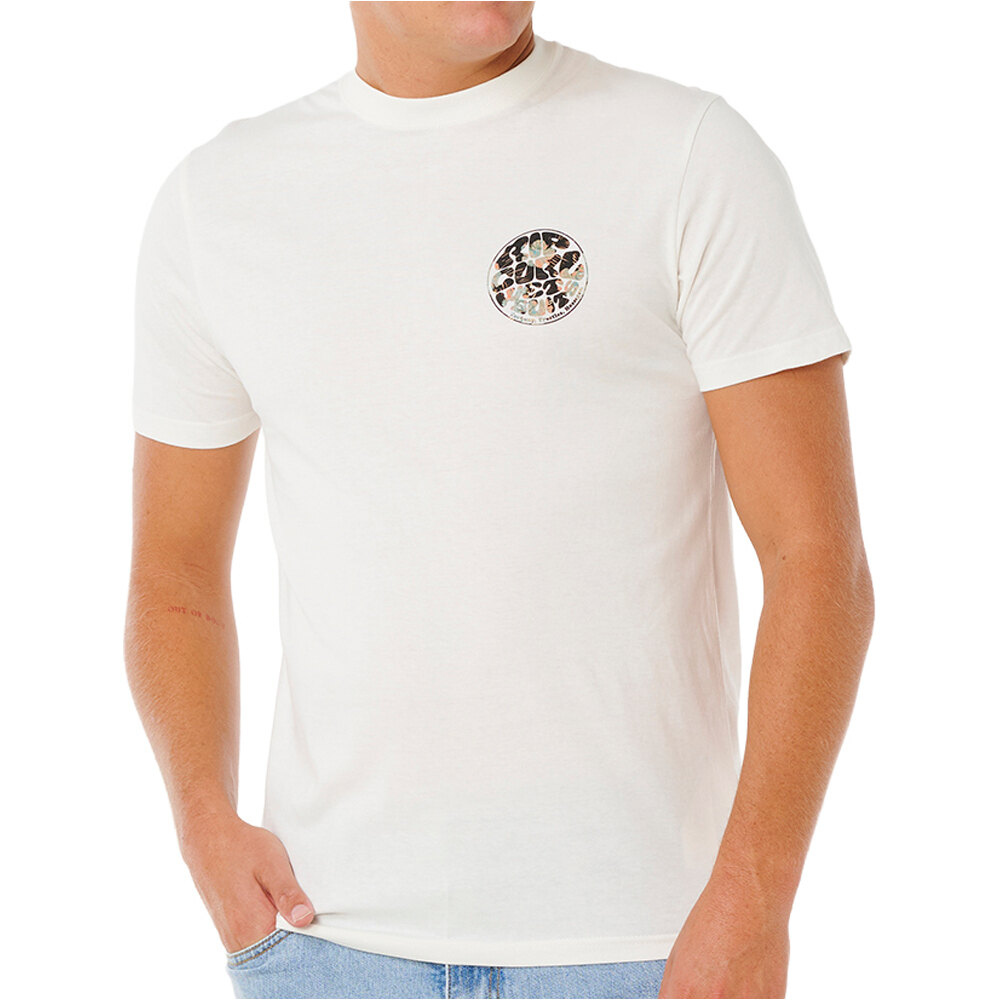 Rip Curl camiseta manga corta hombre WETTIE PASSAGE ICON BLANCO vista frontal