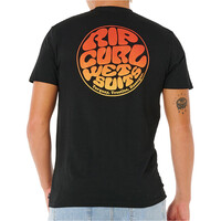 Rip Curl camiseta manga corta hombre WETTIE PASSAGE ICON NEGRO vista trasera