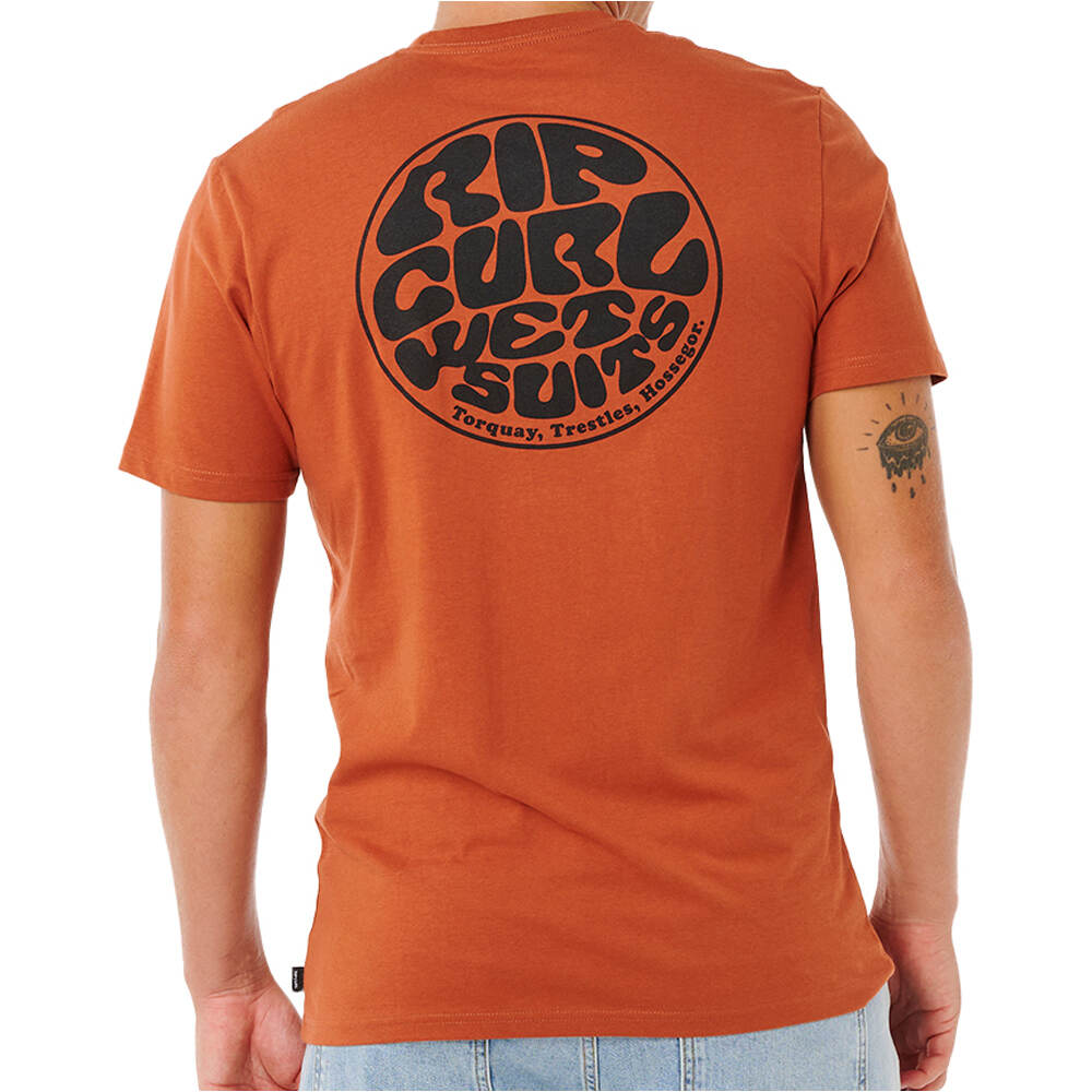 Rip Curl camiseta manga corta hombre WETTIE PASSAGE ICON VERDE vista trasera