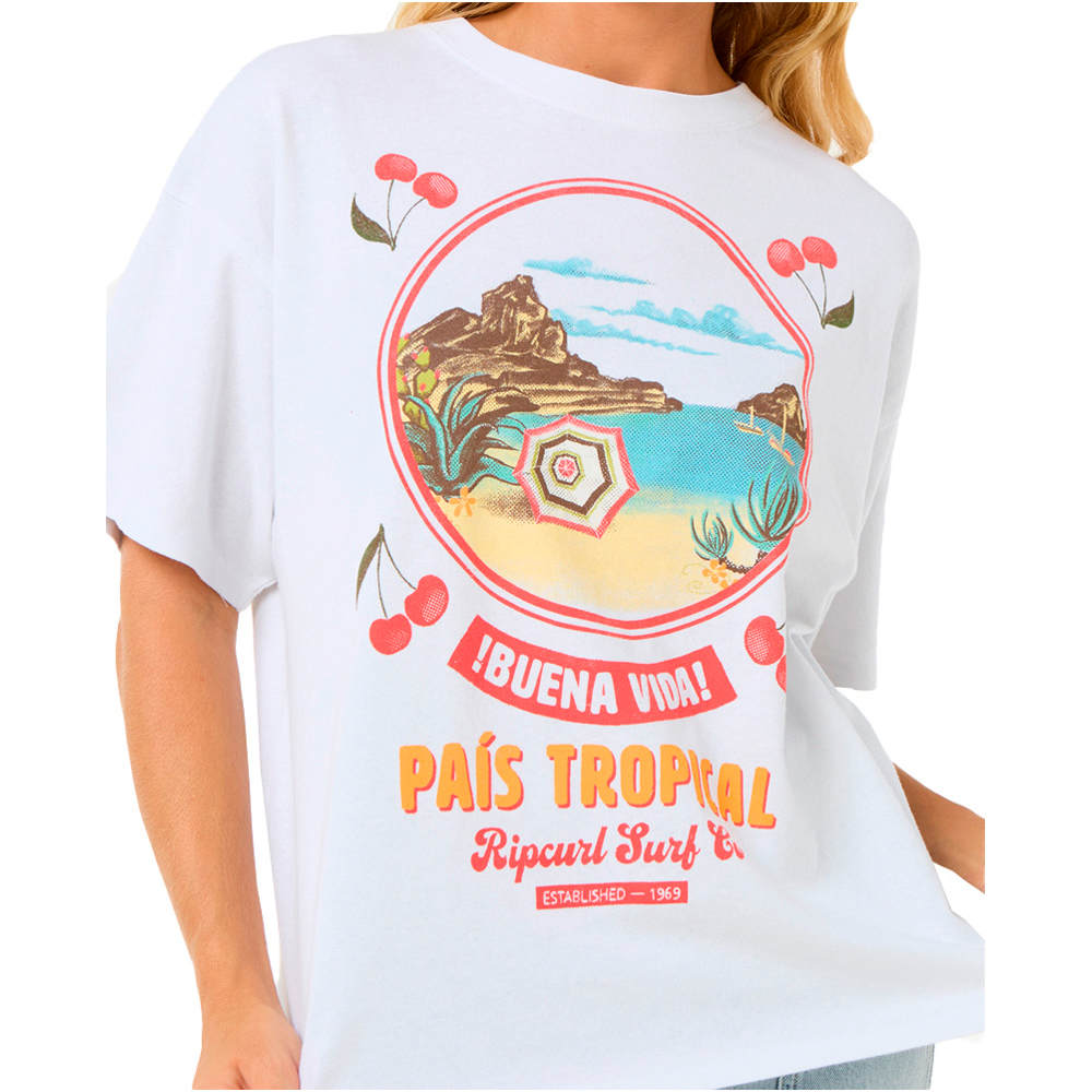 Rip Curl camiseta manga corta mujer COVE HERITAGE BLANCO vista detalle