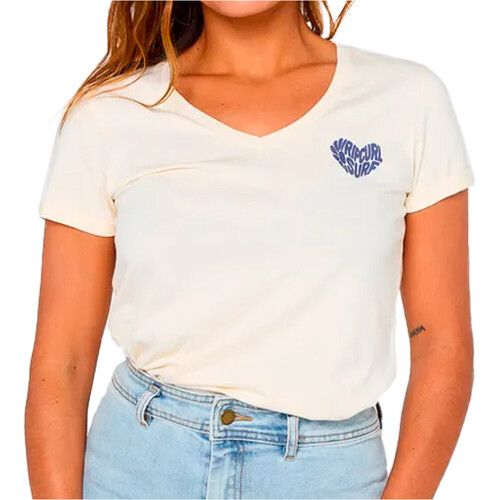 Rip Curl camiseta manga corta mujer HEART V NECK MARRON