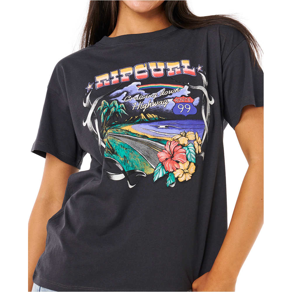 Rip Curl camiseta manga corta mujer PACIFIC RIDER NEGRO 03