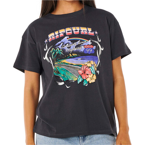 Rip Curl camiseta manga corta mujer PACIFIC RIDER NEGRO