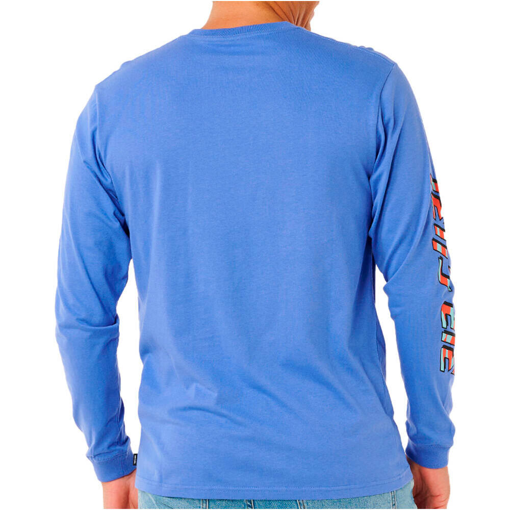 Rip Curl camiseta manga larga hombre FADE OUT ICON AZUL vista trasera