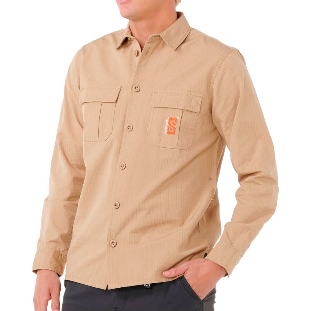 Rip Curl camiseta manga larga hombre SEARCH DESTROY VERDE vista detalle