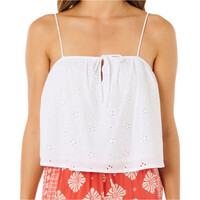 Rip Curl camiseta tirantes mujer OASIS BRODERIE TOP BLANCO vista frontal