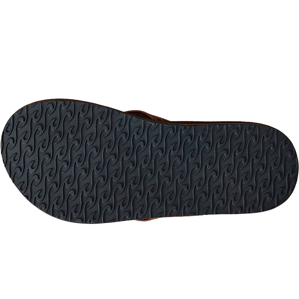 Rip Curl chanclas hombre SURF REVIVAL LEATHER MARRON lateral interior