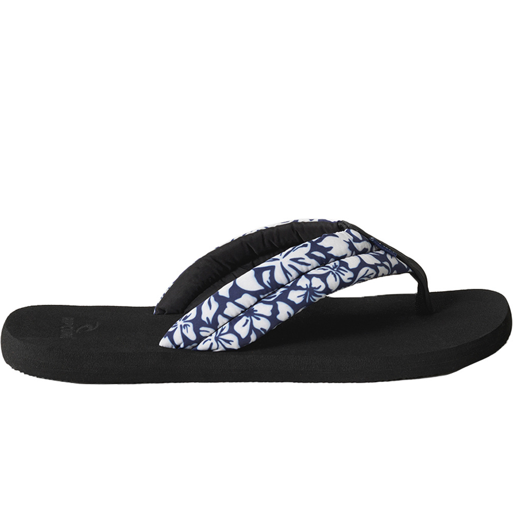 Rip Curl chanclas mujer FREEDOM PLUSH BLOOM NEGRO lateral exterior
