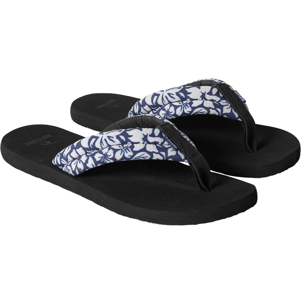 Rip Curl chanclas mujer FREEDOM PLUSH BLOOM NEGRO lateral interior
