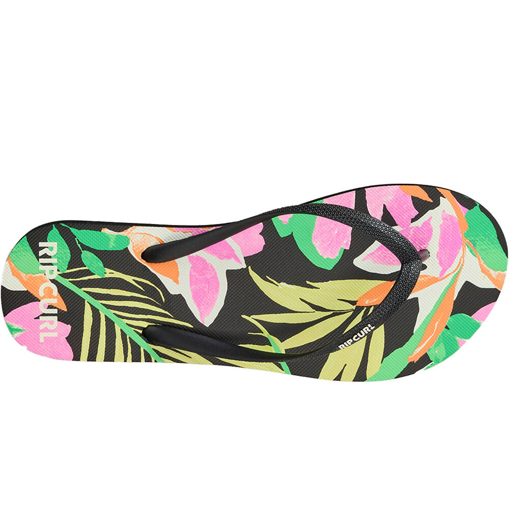 Rip Curl chanclas mujer MIXED BLOOM NEGRO vista superior