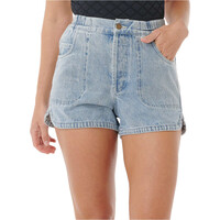 Rip Curl pantalón corto deporte mujer PACIFIC RIDER DENIM AZUL vista frontal