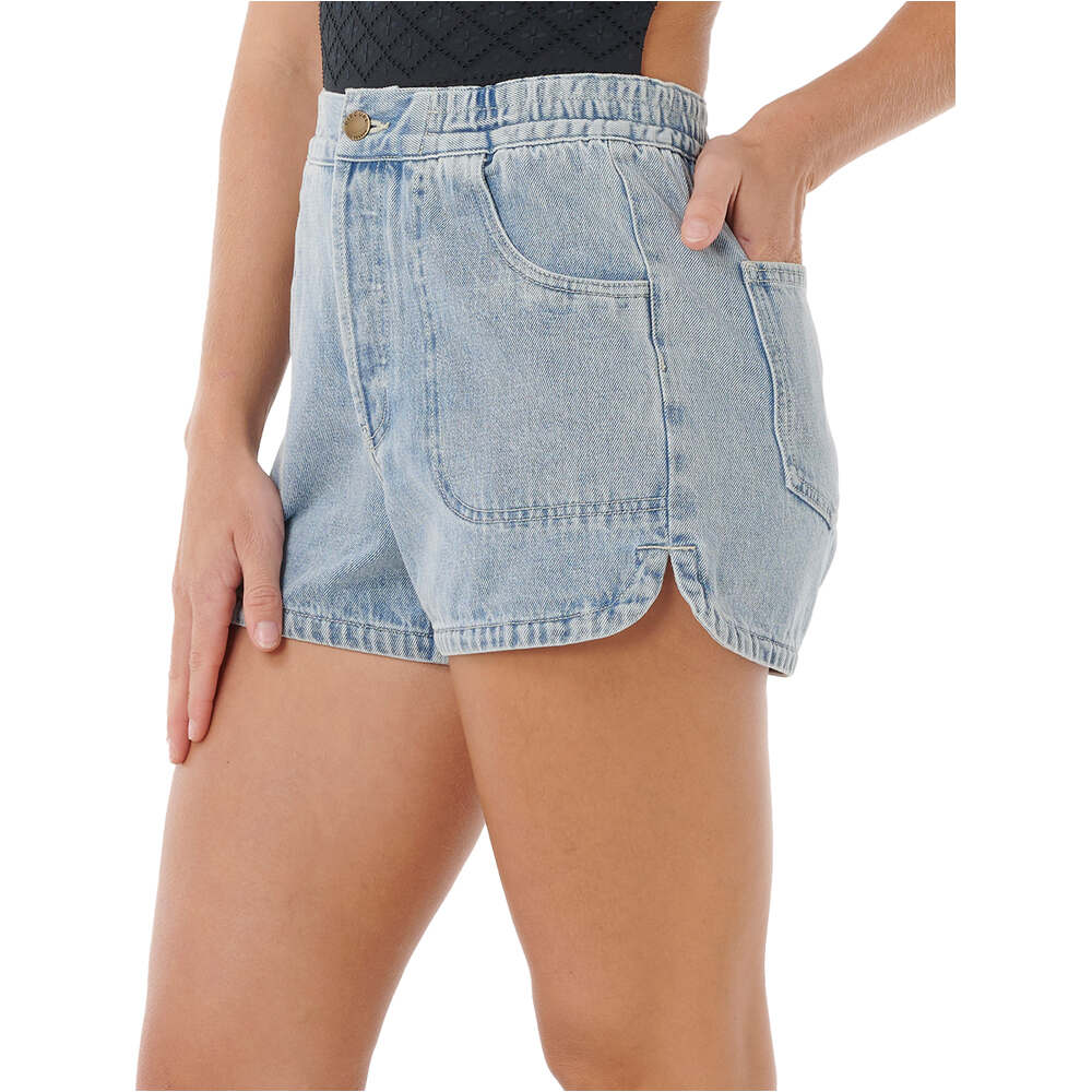 Rip Curl pantalón corto deporte mujer PACIFIC RIDER DENIM AZUL vista trasera