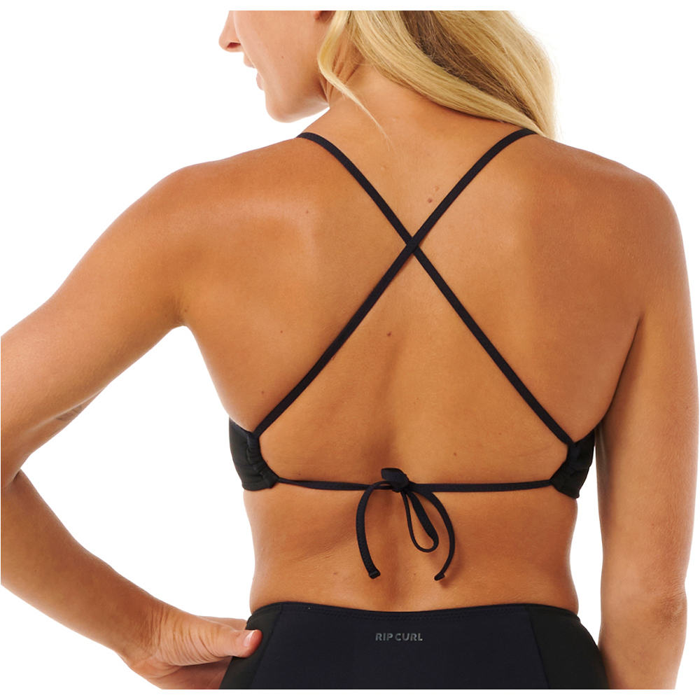 Rip Curl parte de arriba bikini MIRAGE ULTIMATE NEGRO vista trasera