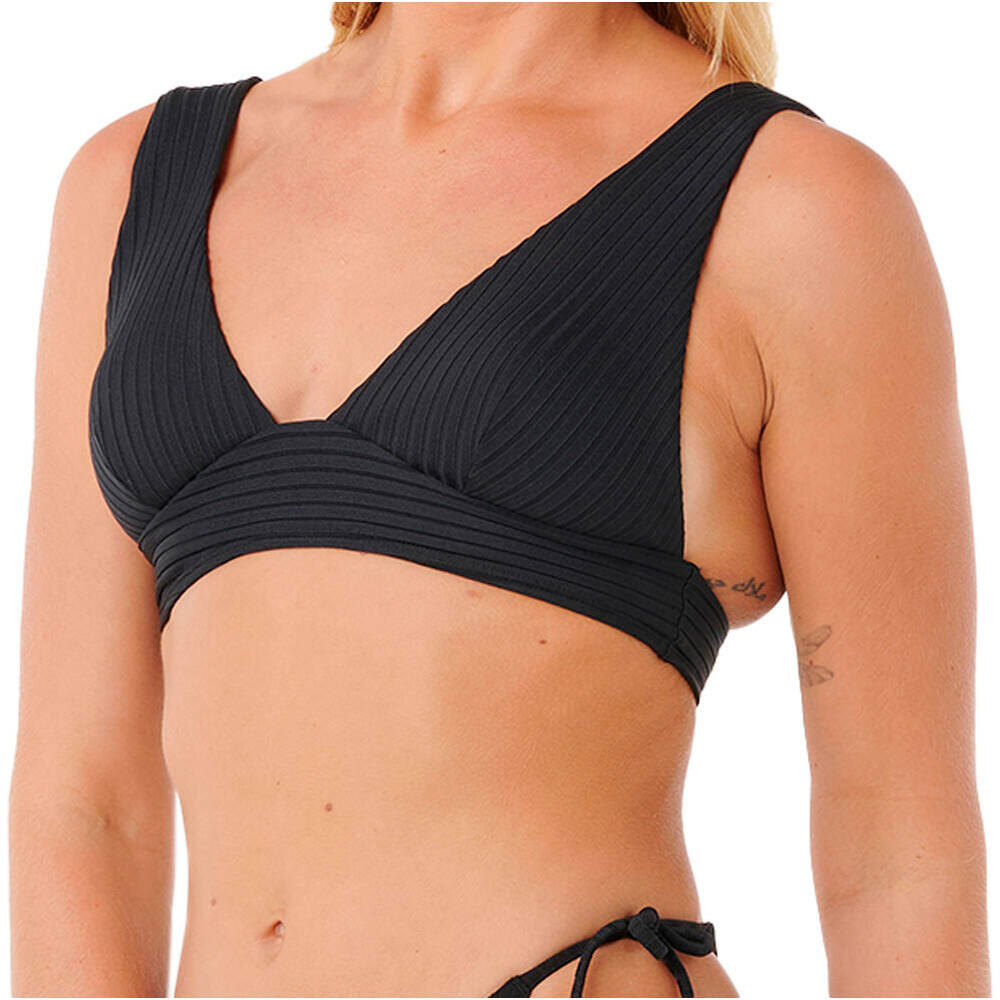 Rip Curl parte de arriba bikini PREMIUM SURF D-DD DEEP V NEGRO vista detalle