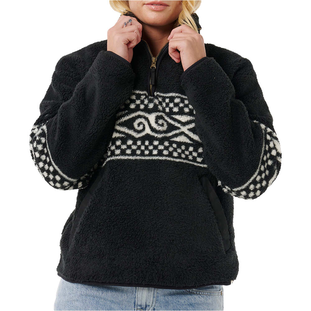 Rip Curl polar mujer OCEANIC COSMIC KISS NEGRO vista trasera