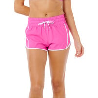 Rip Curl short baño mujer HIGH WAIST RETRO VOLLEY 3 ROSA vista frontal