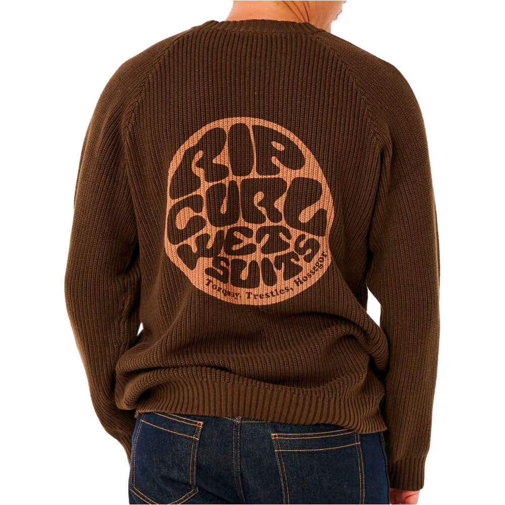 Rip Curl sudadera hombre PREMIUM SURF MARRON vista trasera
