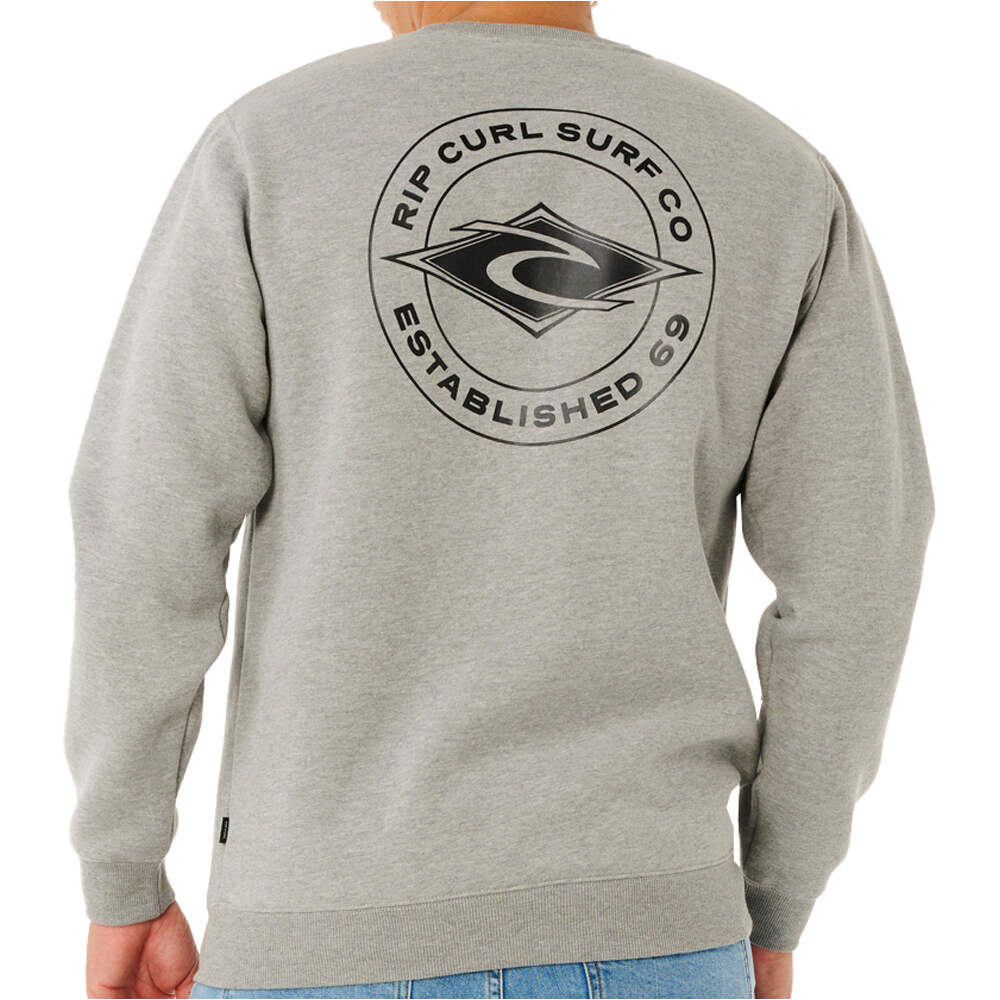 Rip Curl sudadera hombre STAPLER CREW GRIS vista trasera