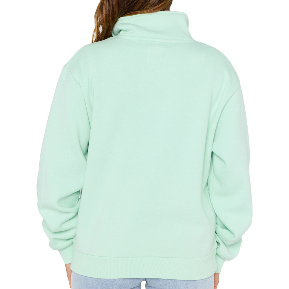 Rip Curl sudadera mujer HALF ZIP FLEECE VERDE vista trasera